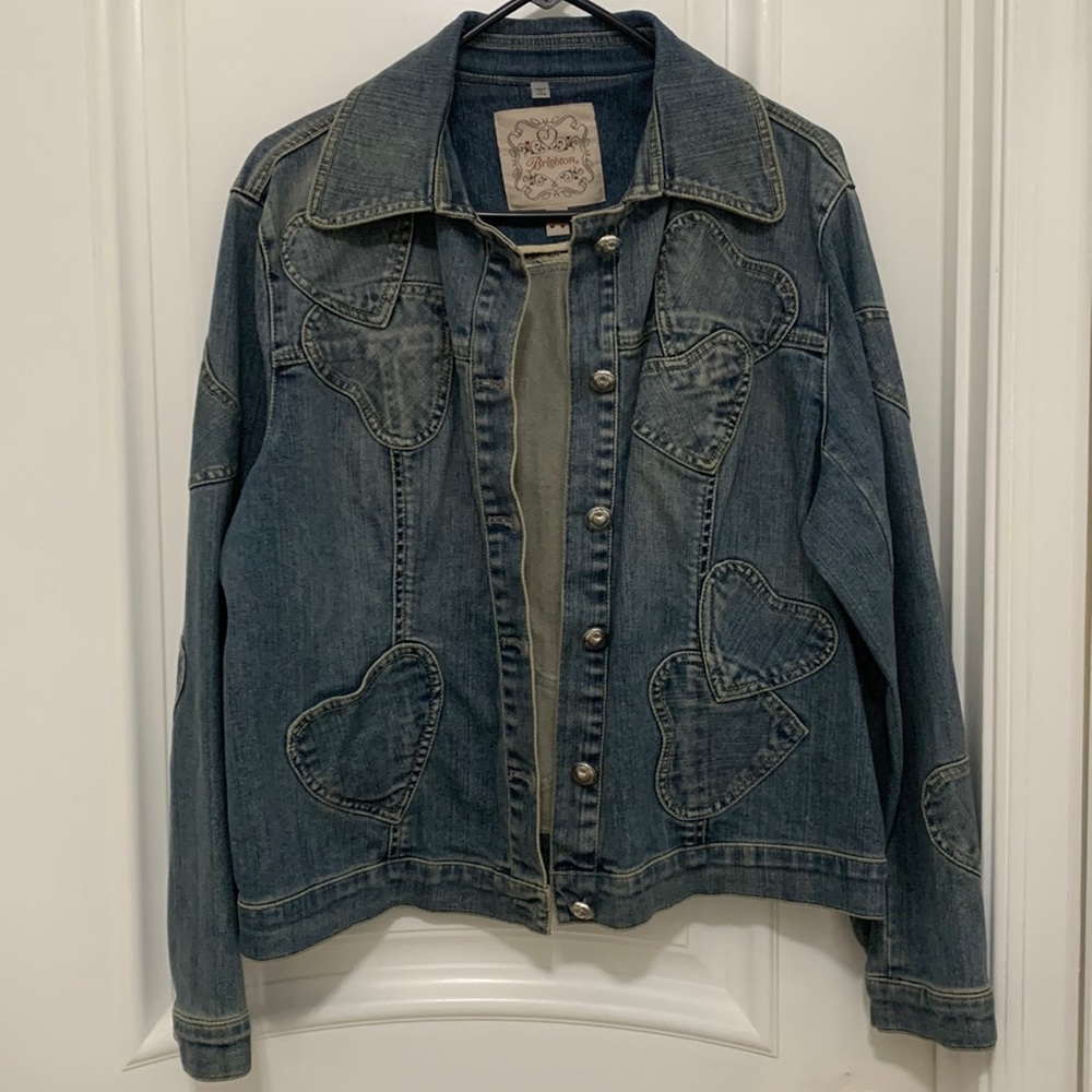 Brighton Jean Jacket with hearts ♥️ size large
